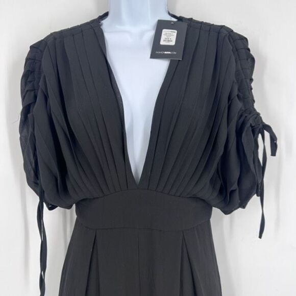 Fashion Nova Women's Dig Deep V Neck Wide Leg Jumpsuit Black Size Small NWT - Picture 5 of 13